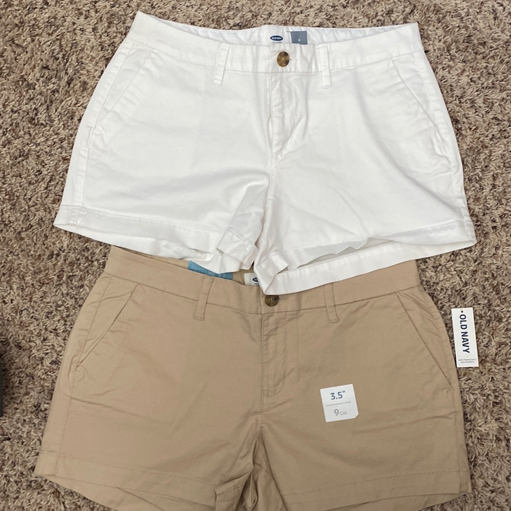 Old Navy Shorts White and Khaki